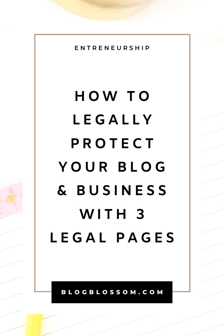 Protecting yourself as a blogger is important. Not having the right legal pages or using free policy templates can have serious consequences. In this post, I'll show you how to legally protect your blog with legal contracts. | disclaimer | privacy policy | terms and conditions | terms of service | terms of use | legal templates | entrepreneur | templates | legal bundle | legal documents | legal tips #bloggingtips #blogging #policies #legal #legalbundle #legaldocuments #laws
