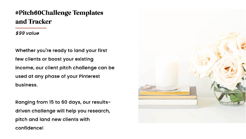 pinterest va bonus - #pitch60challenge templates and tracker
